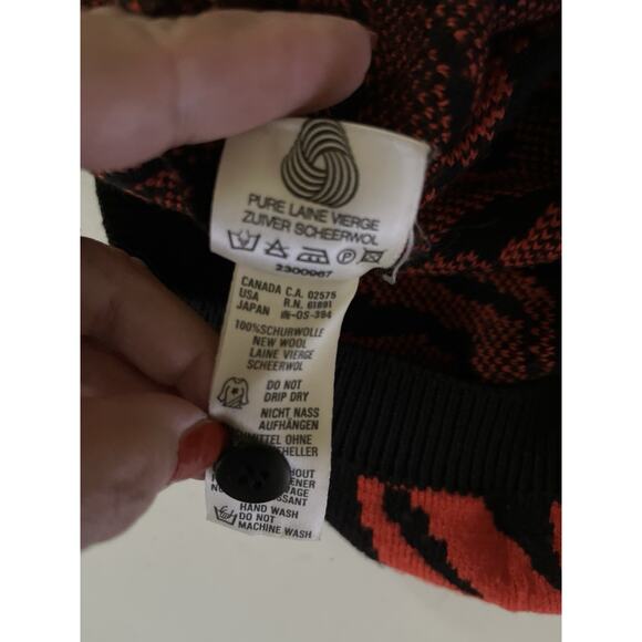 VTG Escada By Margaretha Ley Sweater Women 42 (US M/L) Red Black Wool Germany - Picture 10 of 10